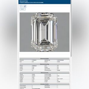 Emerald Cut Diamond 1.33 Carat